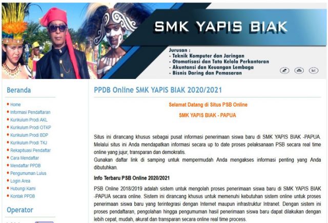 PPDB On Line  SMK Yapis Biak Tahun Ajaran 2020/2021