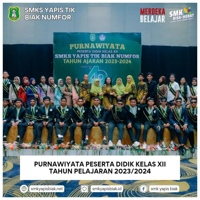 Acara Purnawiyata angkatan ke 49 SMKS YAPIS TIK Biak Numfor Tahun pelajaran 2023/2024